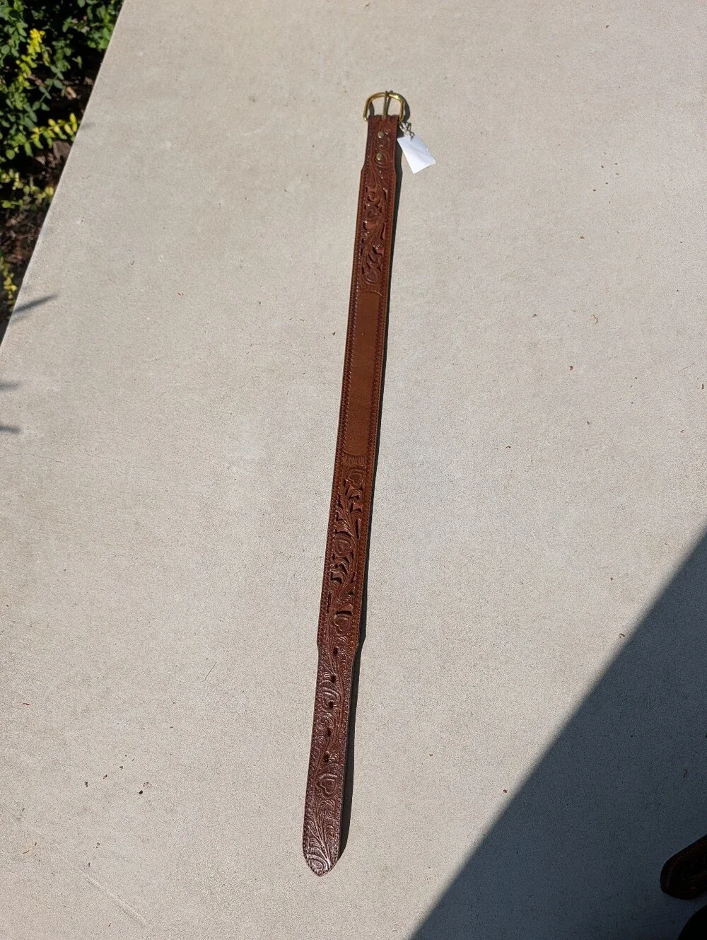Vintage Circle Y Texas Classic Rodeo Western Leather Tooled Belt Inlay Saddlery